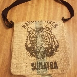 Womens Tote Bag Burlap Sumatra Tiger